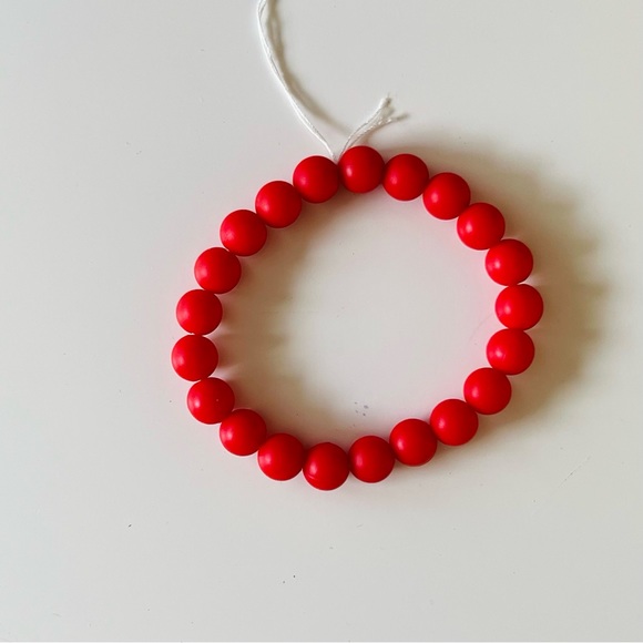 WATERPROOF SILICONE Red Rubber Beaded Stretchy Bracelet for Stacking 🔴🔴 NWT - Picture 13 of 16